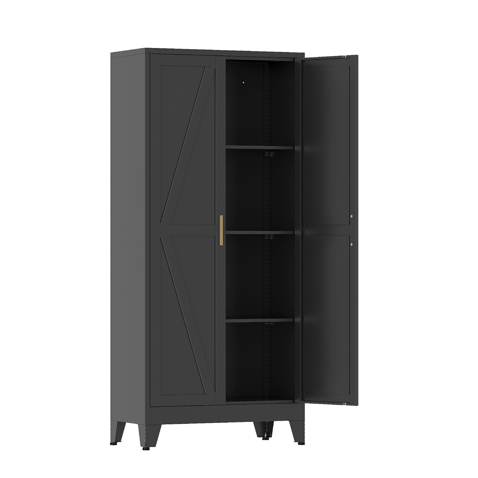 61″ H Metal Pantry Cabinet with Doors,Farmhouse Food Storage Cabinet For Kitchen
