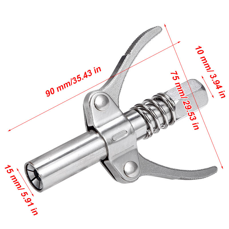 2x Grease Gun Coupler Double Handle High Pressure Quick Release Lock Oil Nozzles