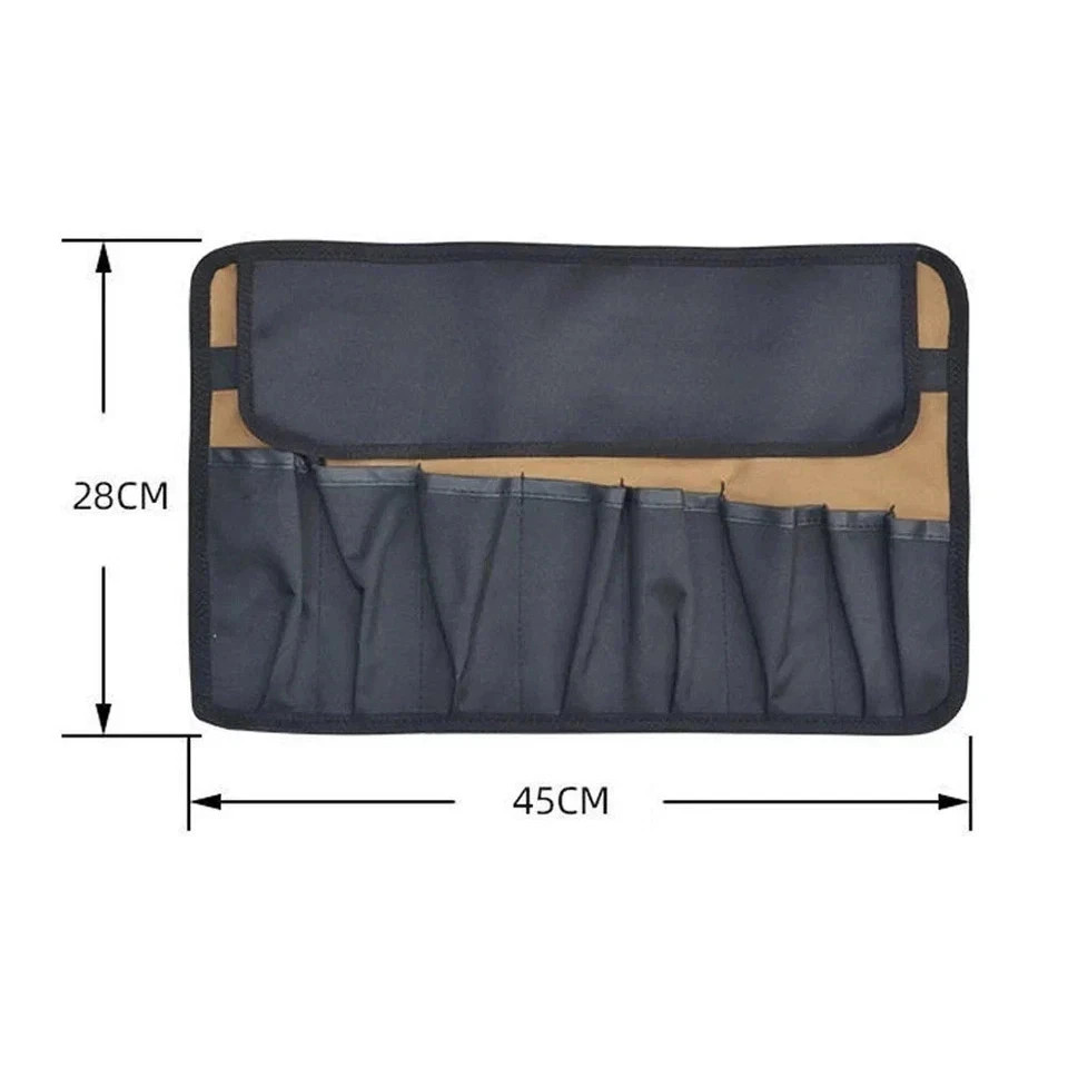 1pc Roll-Up Motorcycle Tool Bag – Pocket Oxford Cloth Organizer with Buckles