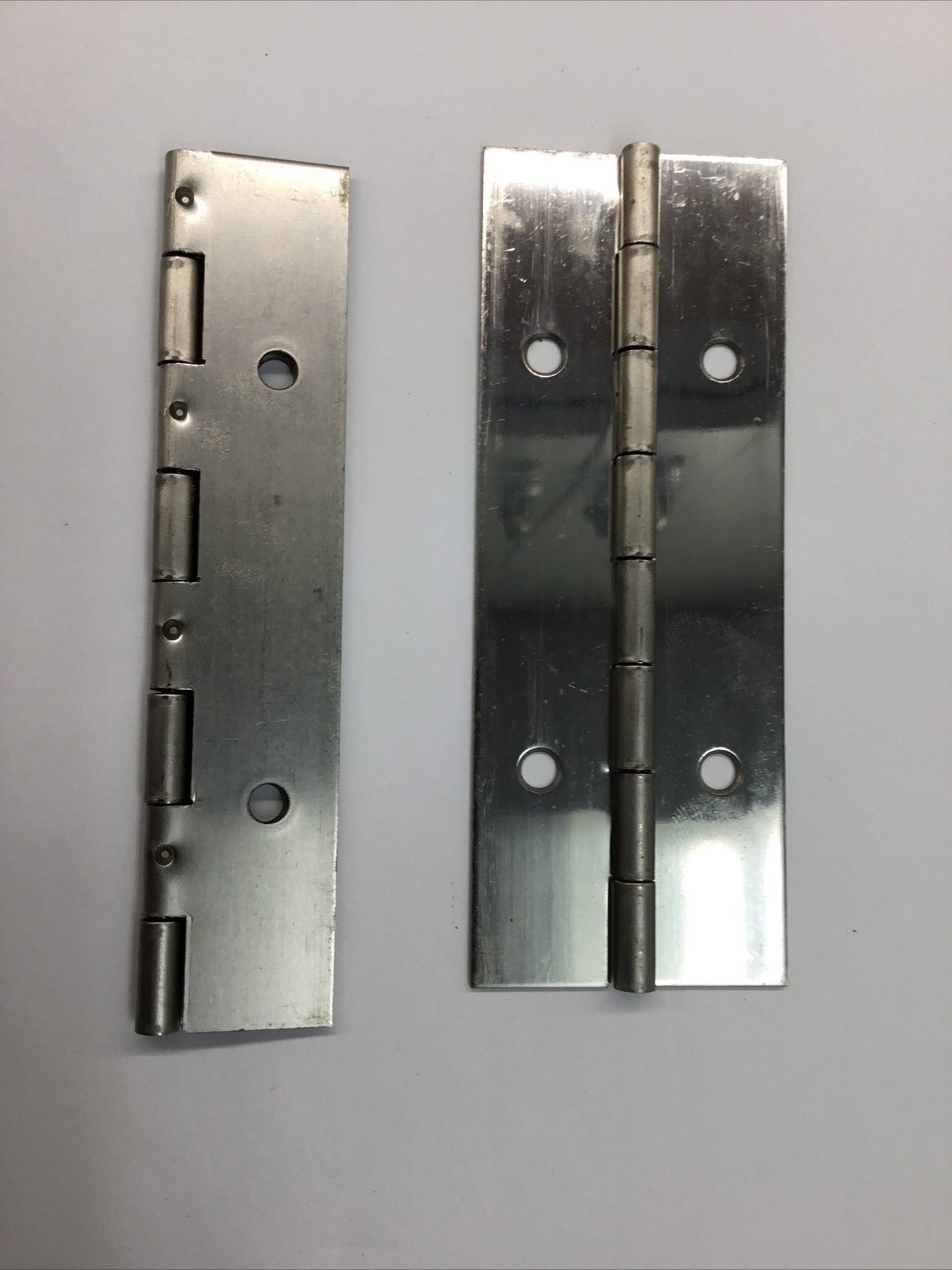 Stainless Steel Continuous Hinge 2 piece Lot with holes 4″ long X 1 1/2″ wide