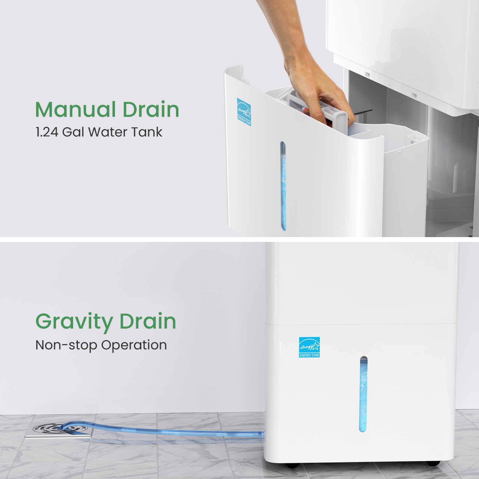 80/ 120/ 150 Pint Energy Star Dehumidifier For Home, Basement & Large Space