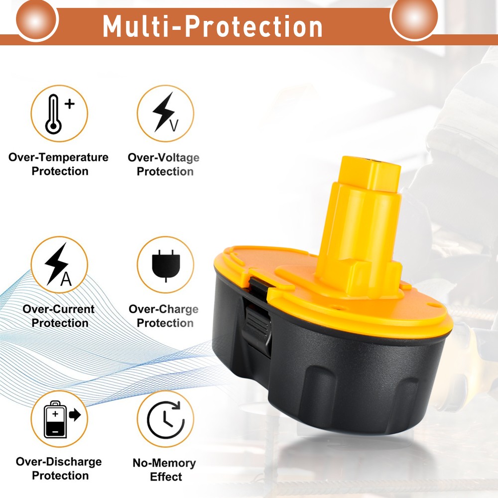 2/1PACK 7AH 18V Replace For Dewalt 18VOLT XRP DC9096 DC9098 Ni-MH Battery DC9099