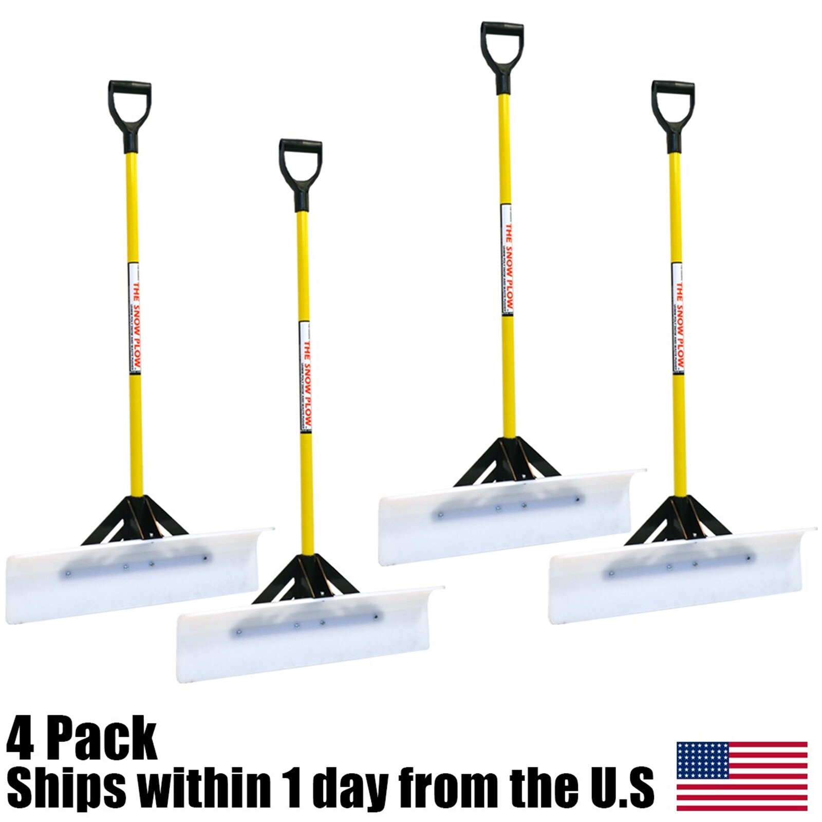 4PK The SnowPlow Snow Puserh Snow Shovel 30″ 50530 The Snow Plow Shovel Pusher