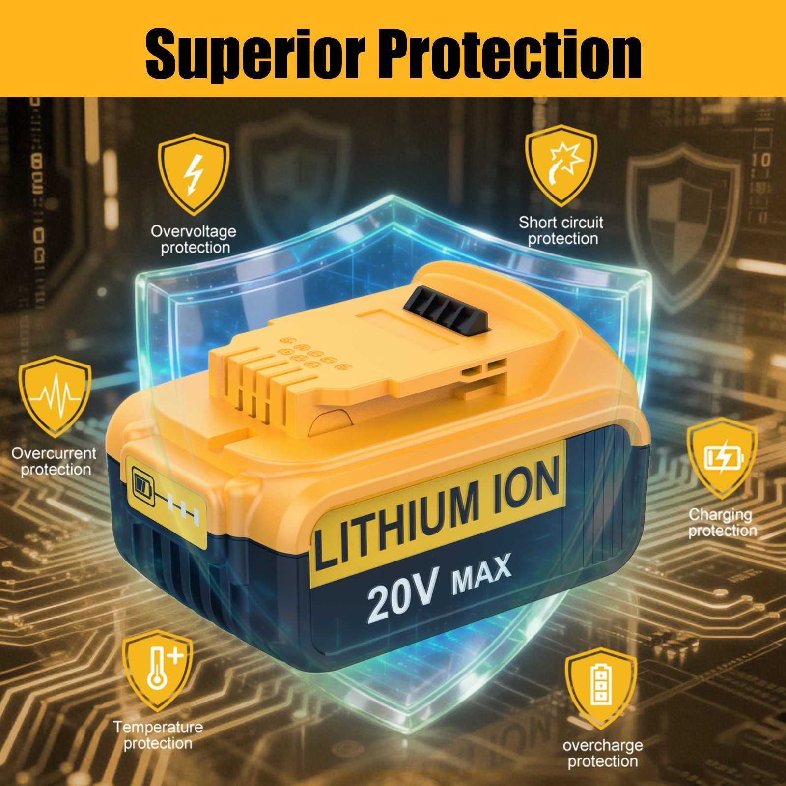 2Pack Lithium Battery for DeWalt MAX XR 8.0Ah 20V DCB200 DCB206 DCB201 DCB203