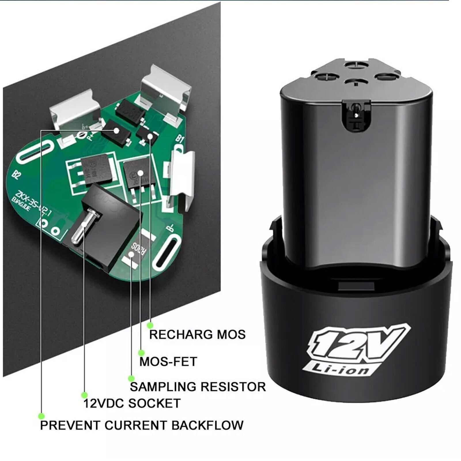 12V 3.0Ah Li-ion Battery for Electric Screwdriver Drill Universal RechargeableGo