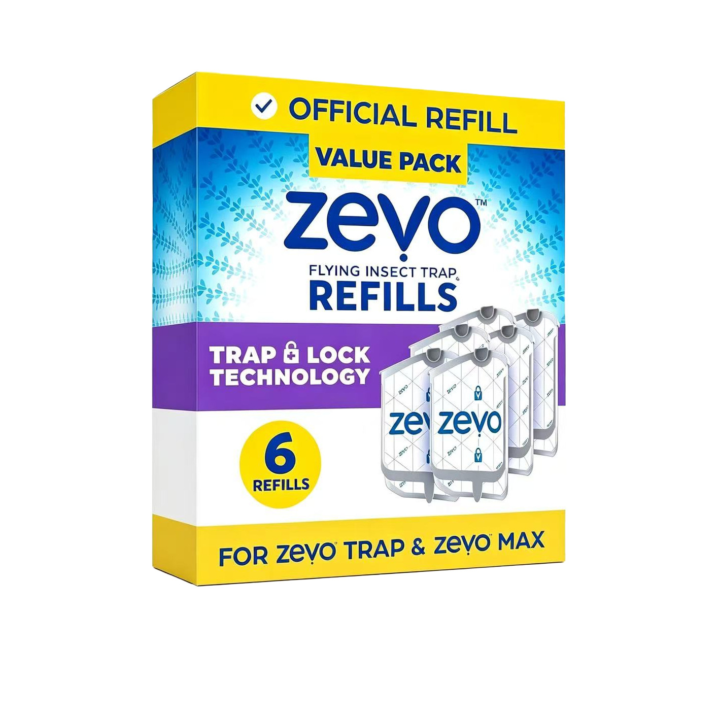 Zevo Flying Insect Trap Refill Cartridges, Bug Trap (6 Refill Cartridges)