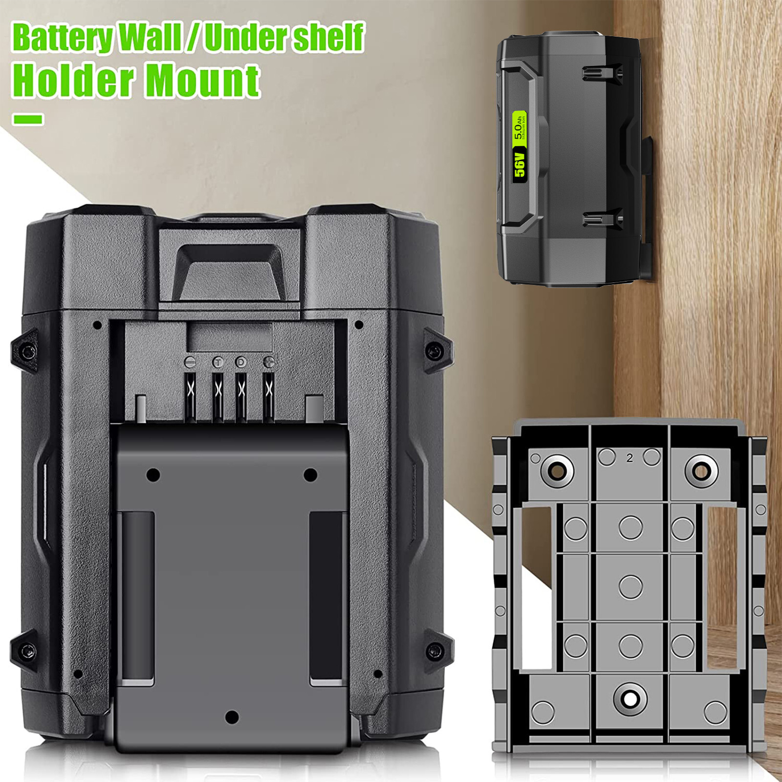 For EGO BA2800T BA5600T Power+ 56V 5.0Ah Lithium-Ion Battery 56 Volt POWER Tools