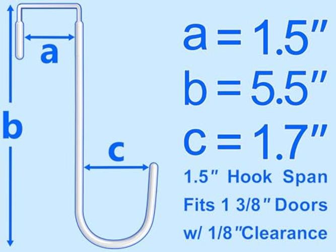 Single L 5.5/7.5/10/12/14.2in, Span 1.375/1.75/2in B: 4Pack 1-3/8″Door 5.5″ WT