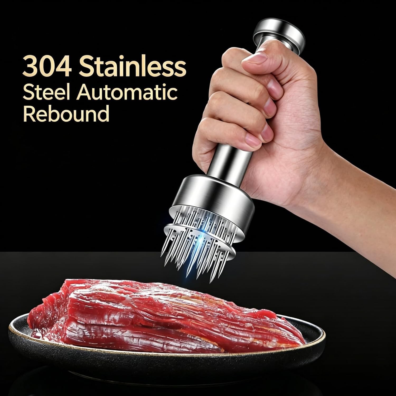 Meat Tenderizer Tool – 21 Needles Stainless Steel for Tenderizing Kitchen Tool