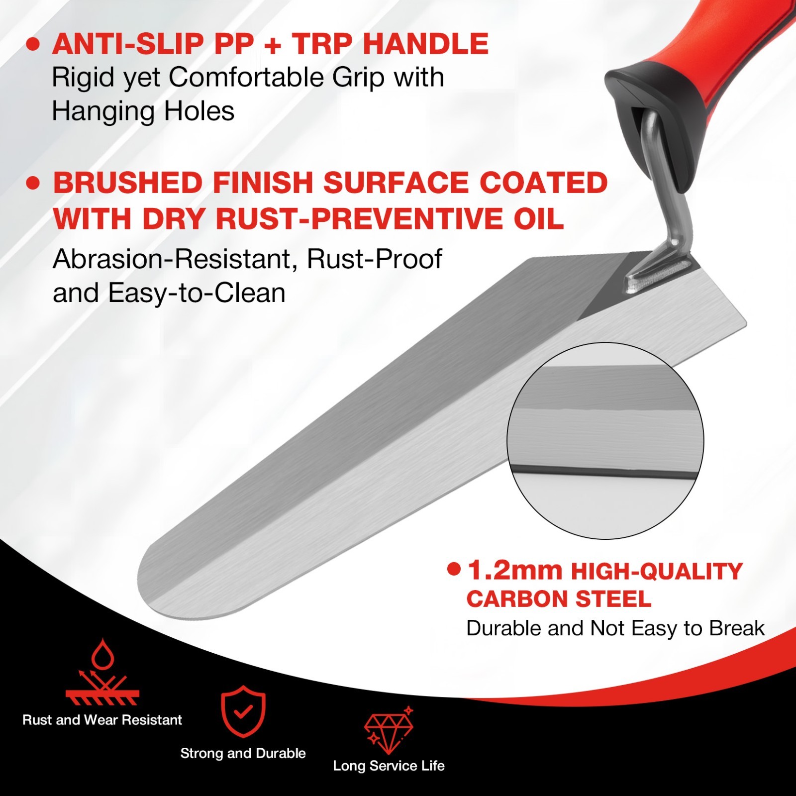 SHALL 3-Piece Masonry Tools Set,for Concrete, Cement,Plaster,Tile.