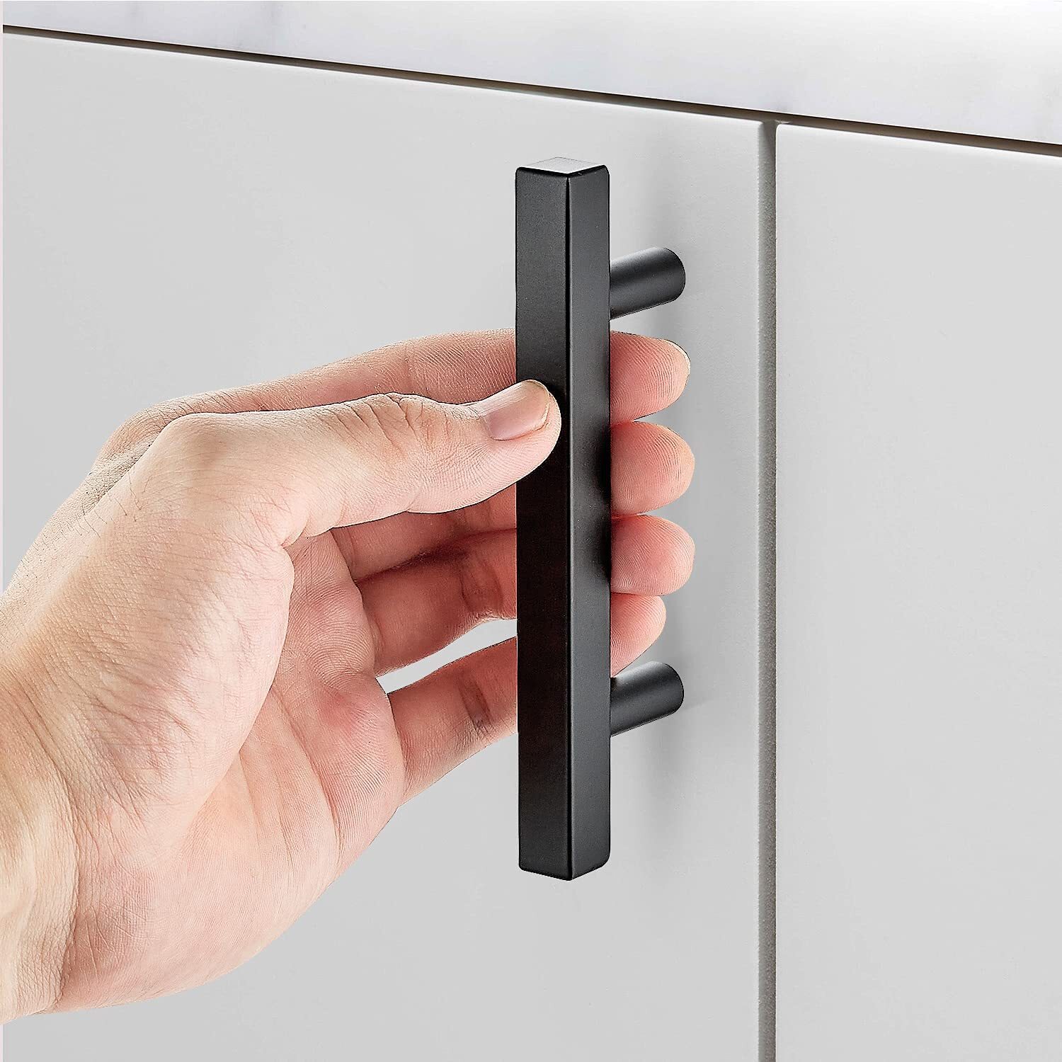 30Pack Matte Black Kitchen Cabinet Pulls Stainless Steel Drawer T Bar Handles US