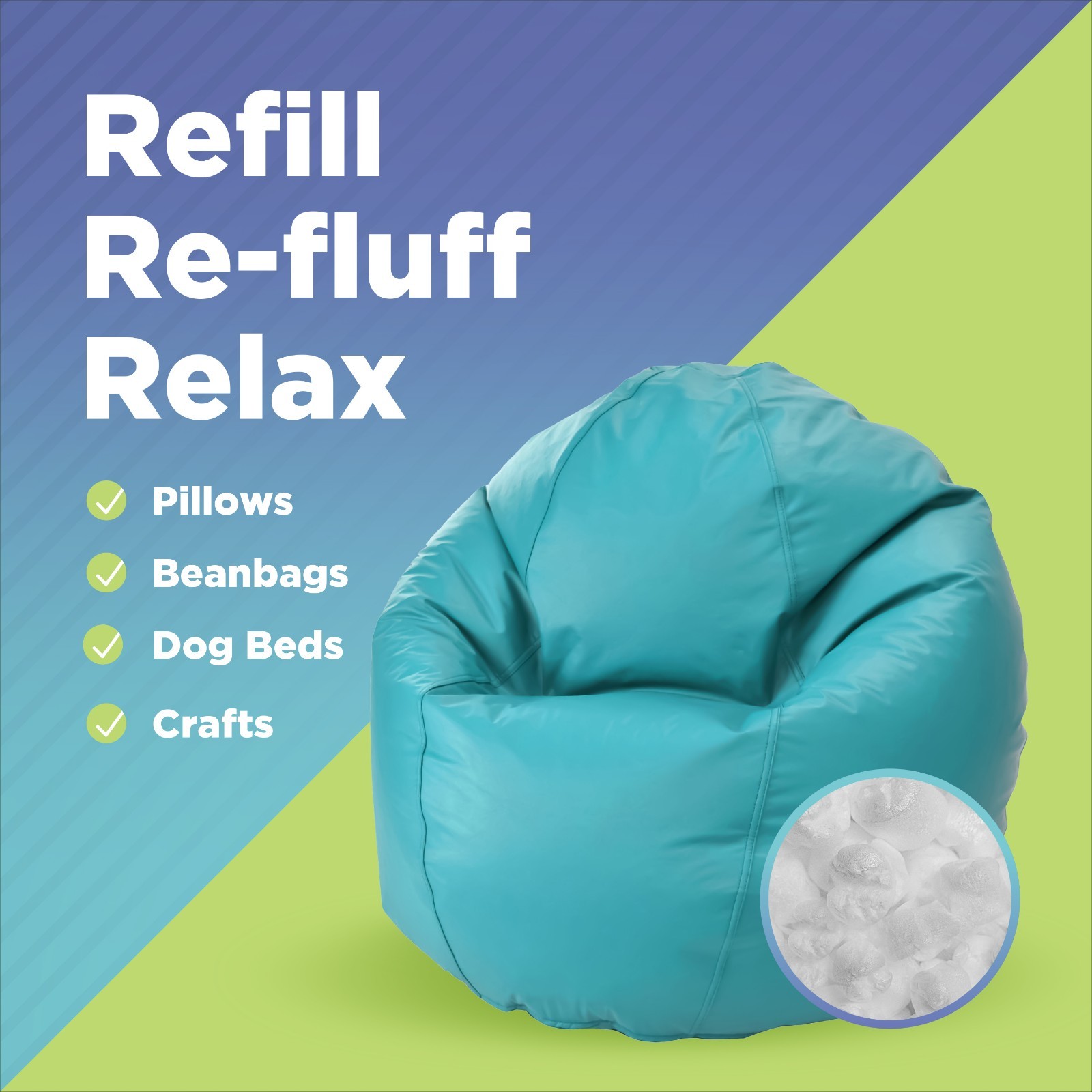 Eco-Friendly Polystyrene Beads – Non-Toxic Virgin Recycled Bean Bag Chair Fill