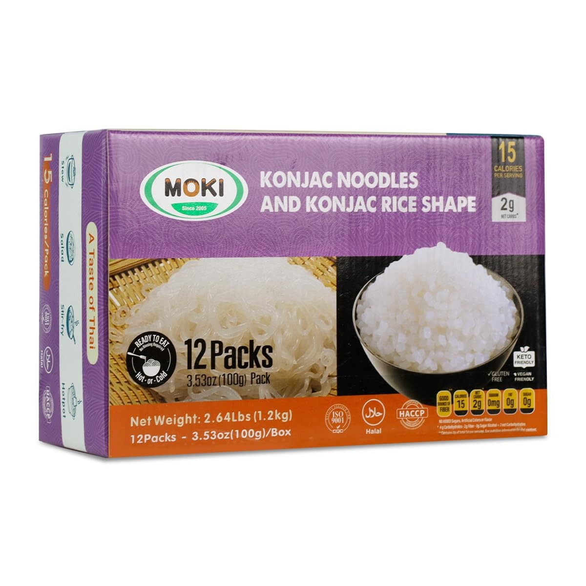 MOKI Shirataki Konjac Noodles & Rice Variety Pack – Authentic Thailand Origin-Ze