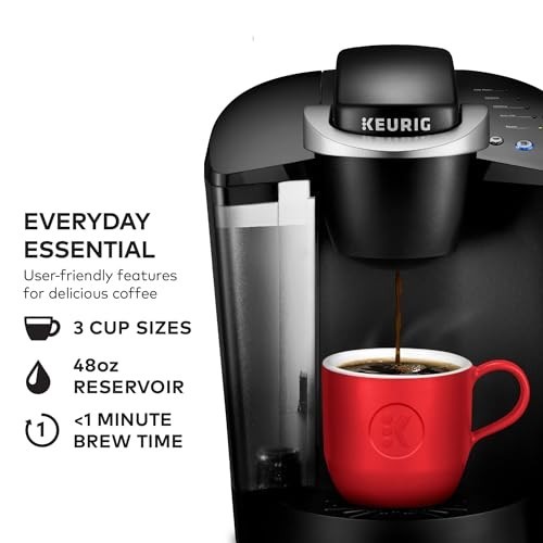 Keurig K-Classic Single Serve K-Cup Pod Coffee Maker, with 3 Brew Sizes, 48oz…
