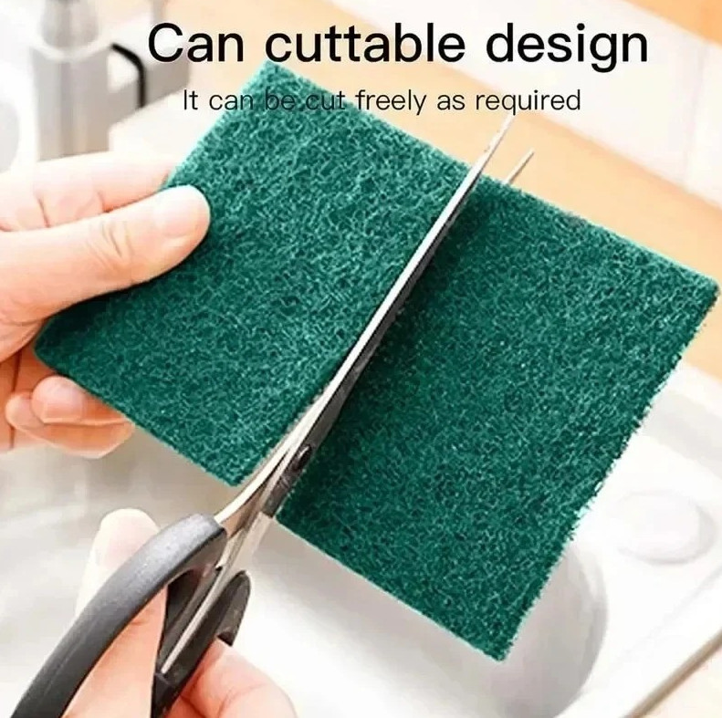20pcs Green Scratch Free Scrub Pads Reusable Kitchen Cleaning Sponges – NEW