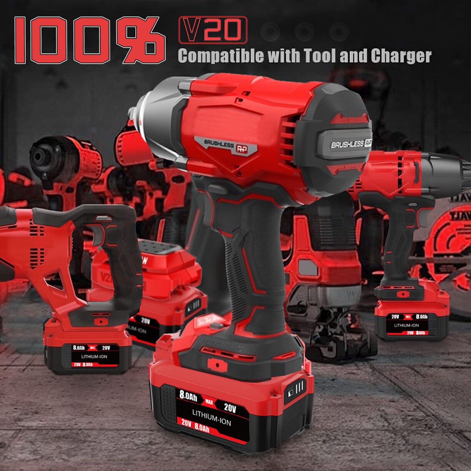 For Craftsman V20 20 Volt 8.0Ah Lithium-ion Battery Pack CMCB204 CMCB206 CMCB202