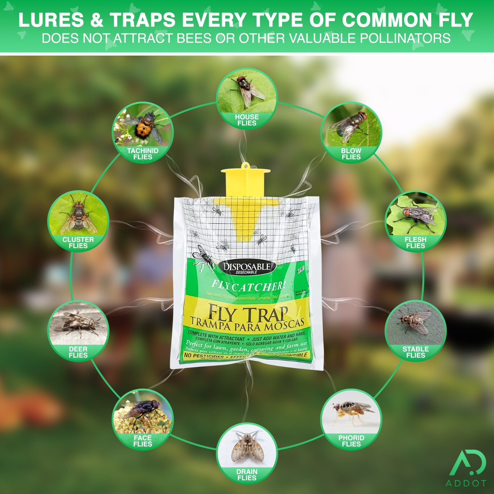 10 pack Outdoor Fly Traps – Disposable, Hanging Outdoor