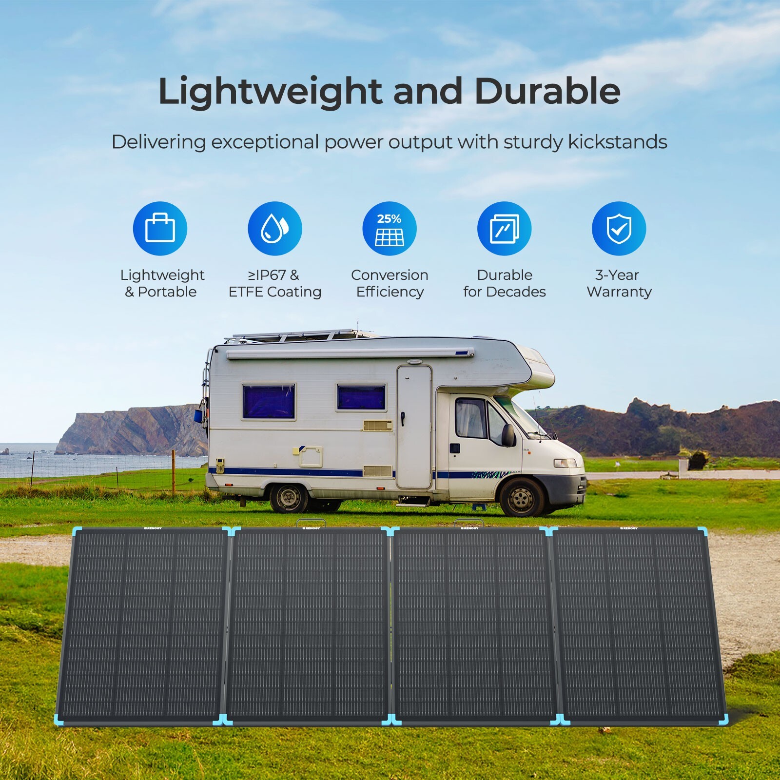 Renogy 300W Lightweight Portable Solar Suitcase Foldable Solar Panel Outdoor