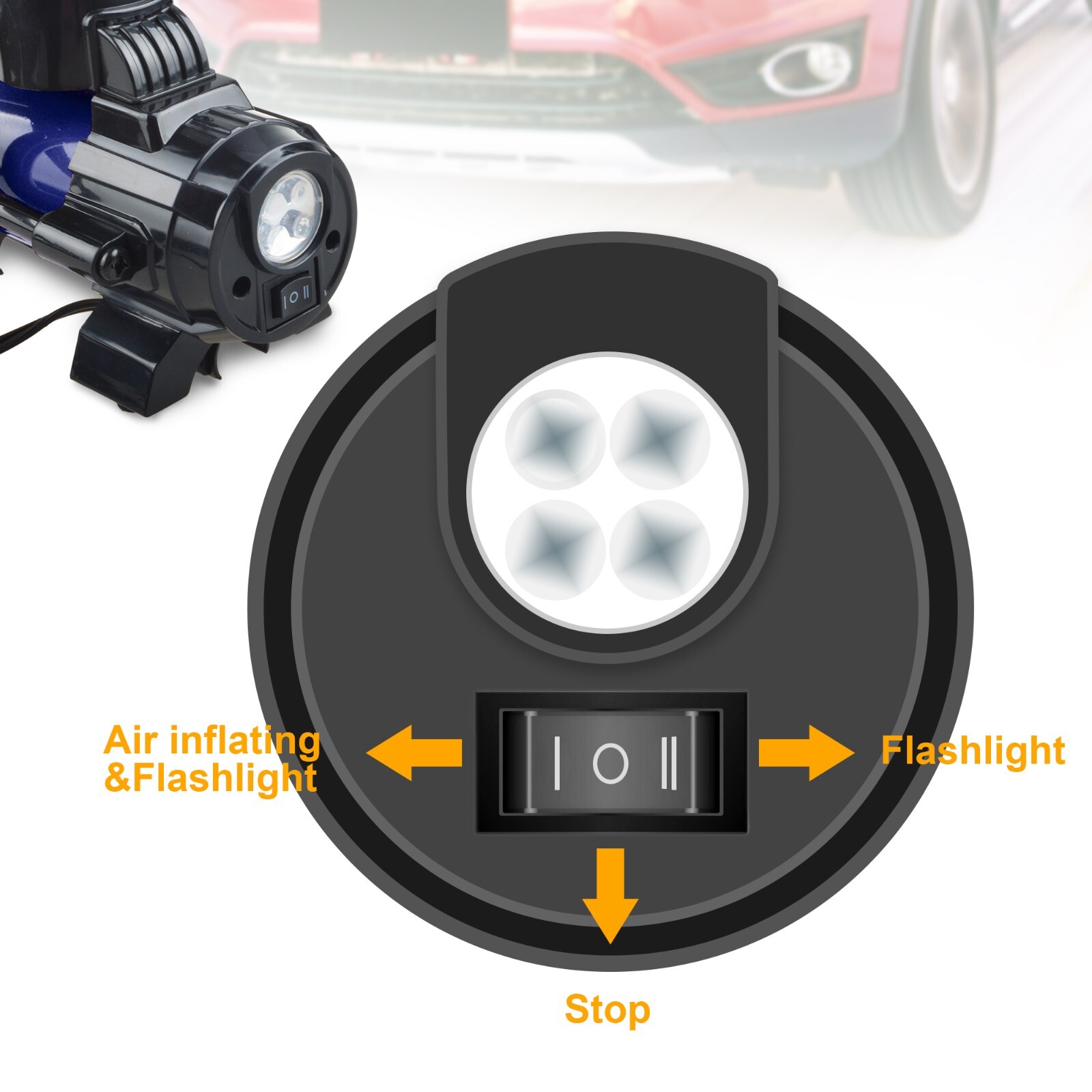 150PSI Portable Air Compressor – Fast Tire Inflator forr Cars with Auto Stop