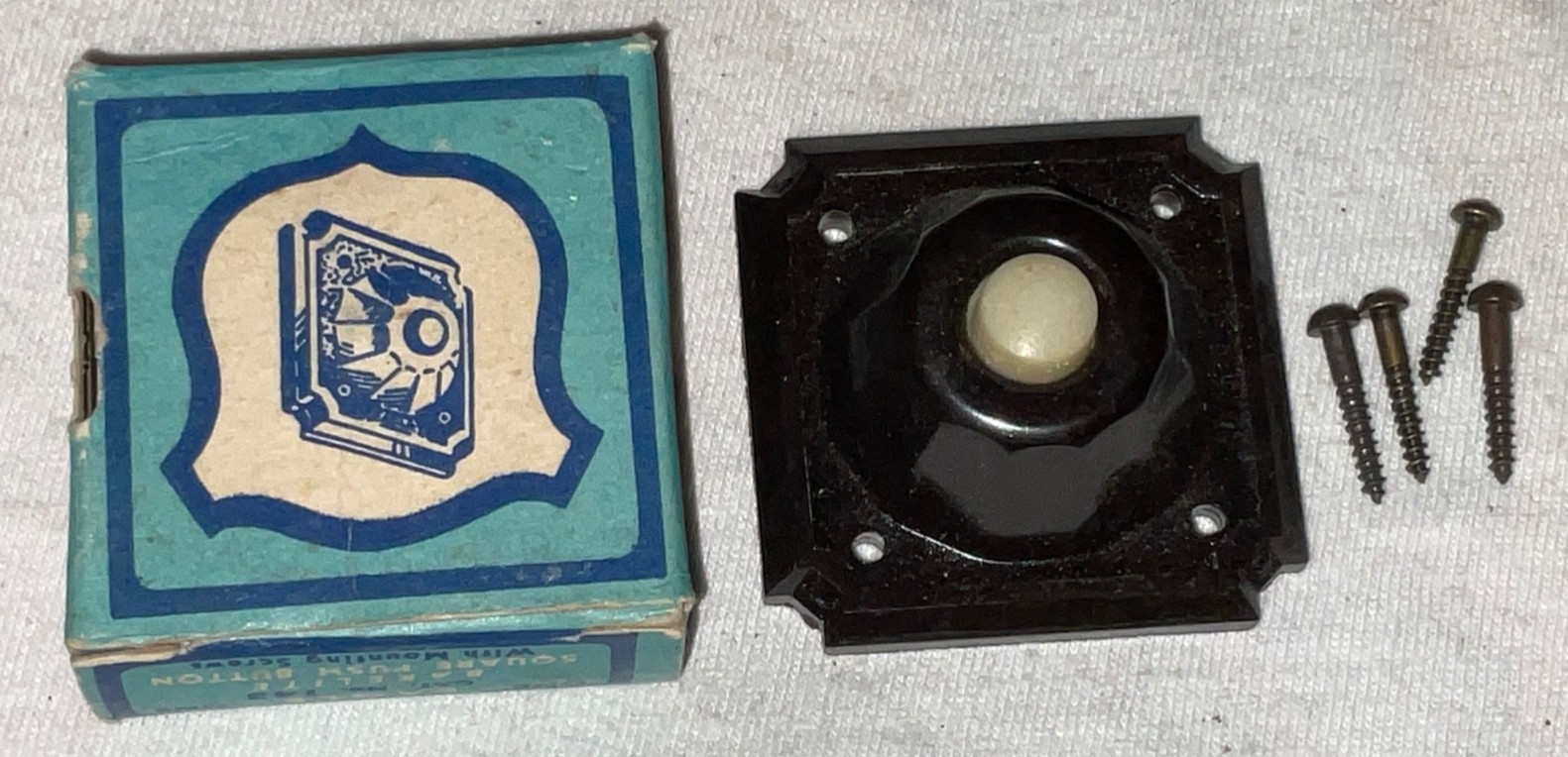 EAGLE No 143 Bakelite Brown Push Button Wired Doorbell New Old Stock ELECTRICAL
