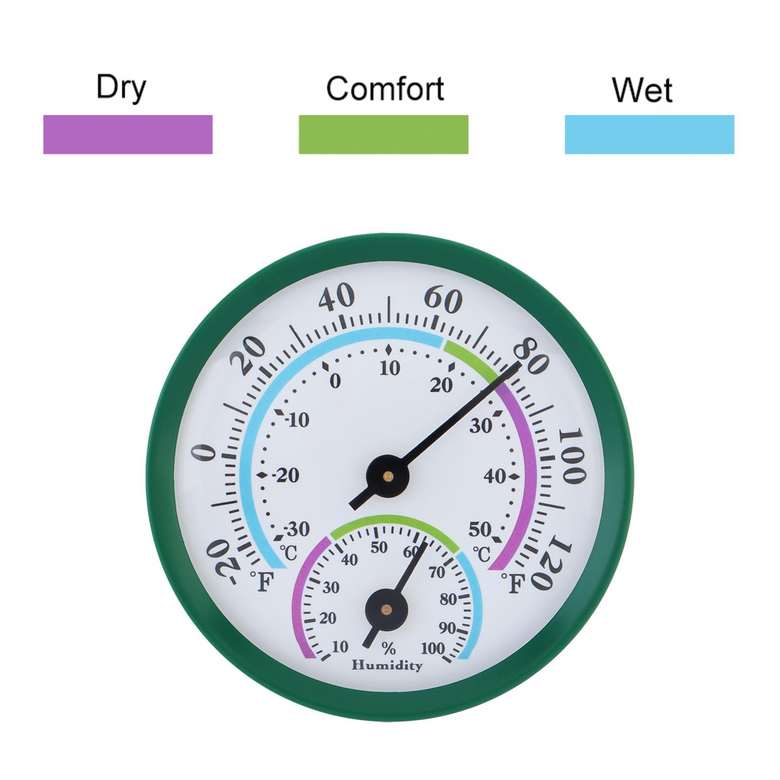 Analog Indoor/Outdoor Thermometer Hygrometer Temperature Humidity Meter Mini