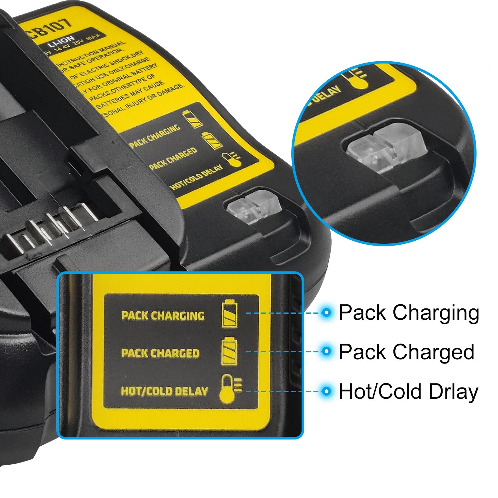 DCB107 Replacement for Dewalt 20V Battery Charger DCB101 DCB105 DCB115 DCB115