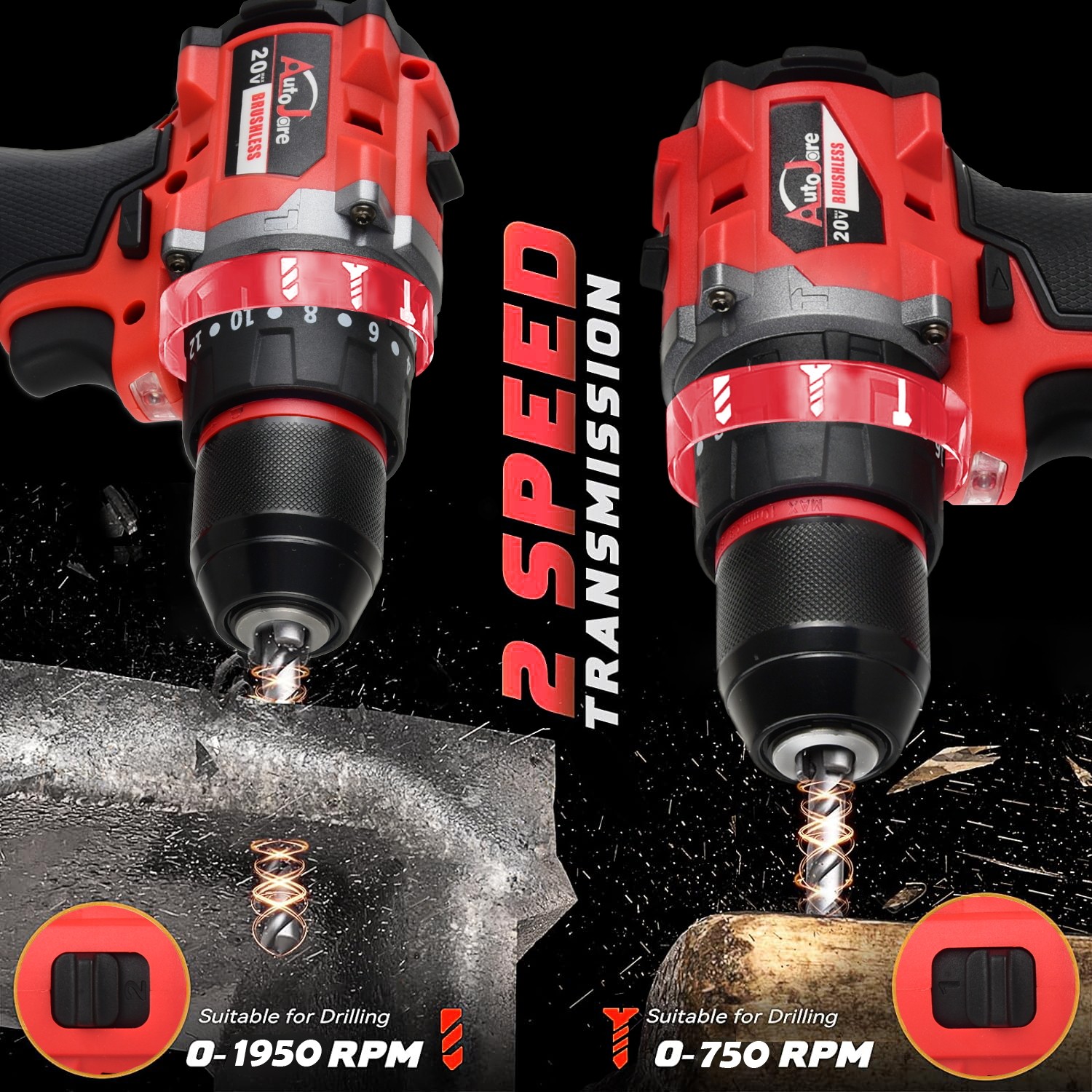 Cordless Brushless 3/8-inch Drill Driver for Milwaukee M18 18V Battery TOOL ONLY