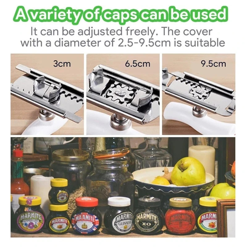 Jar Lid Bottle Opener Can Adjustable Remover Stainless Steel Twist Off Grip Easy
