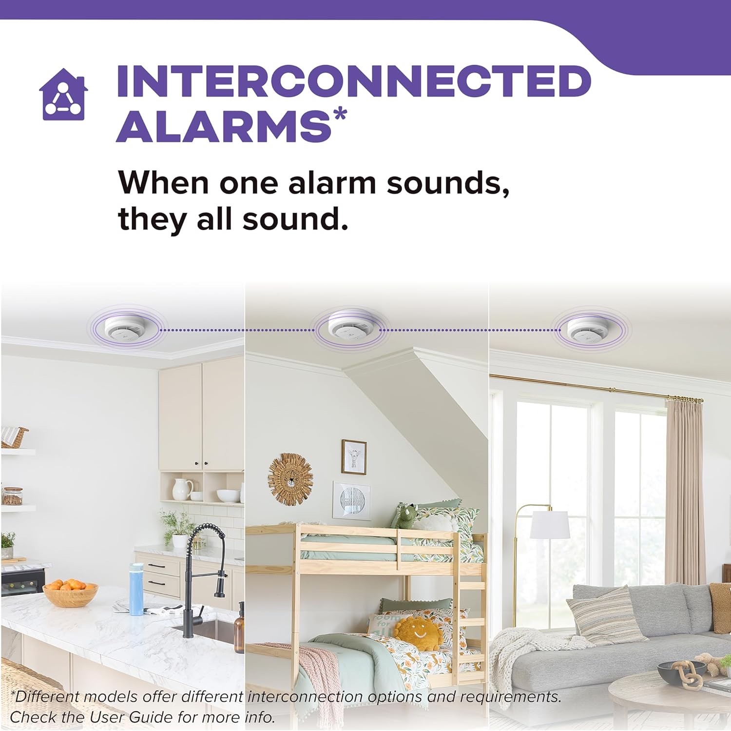 Kidde Smoke & CO Alarm Hardwired 10-Year Battery Interconnected 85dB (30CUA10)