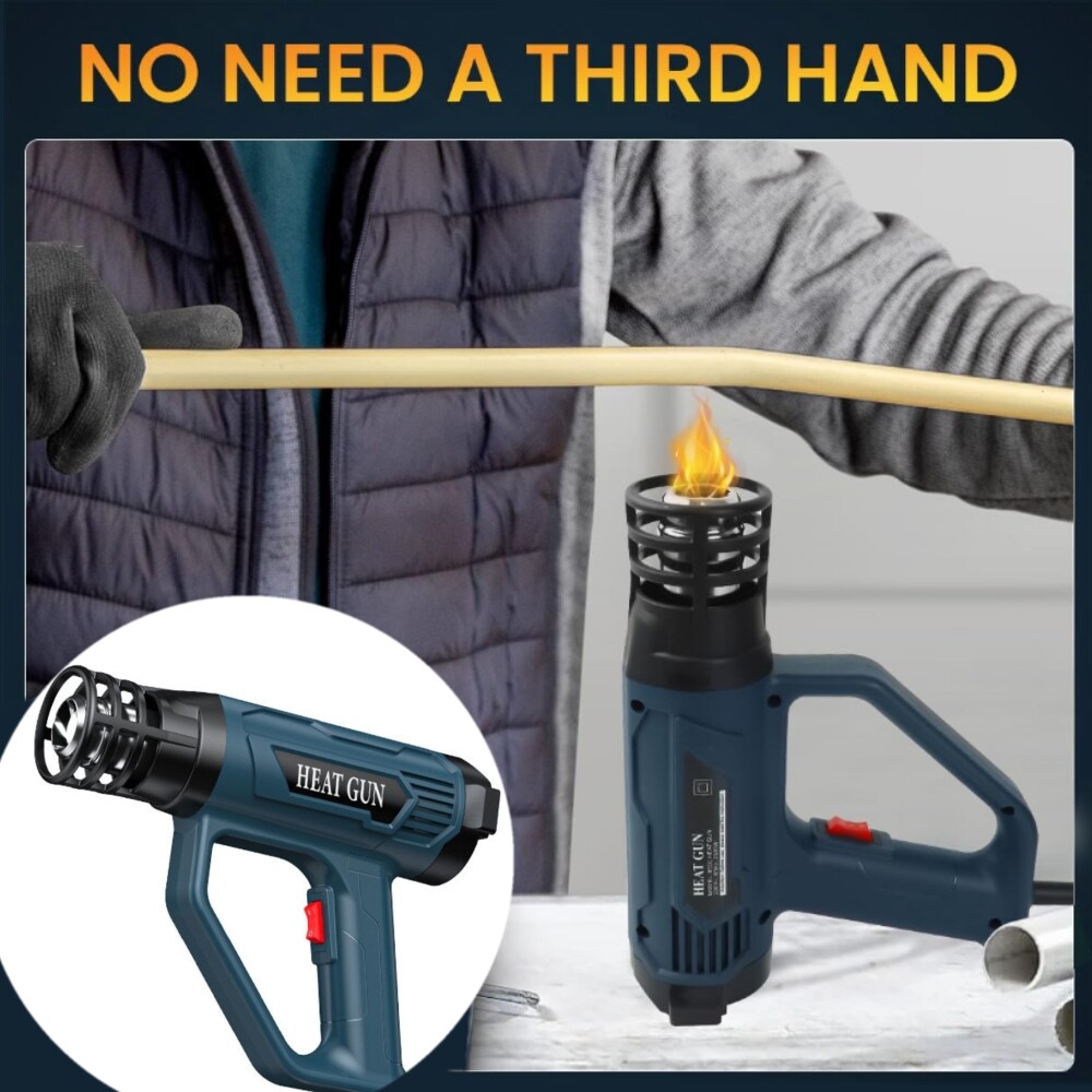 2500W Heat Gun Electric Hot Air Gun with Dual-Temperature 4 Nozzles Tool