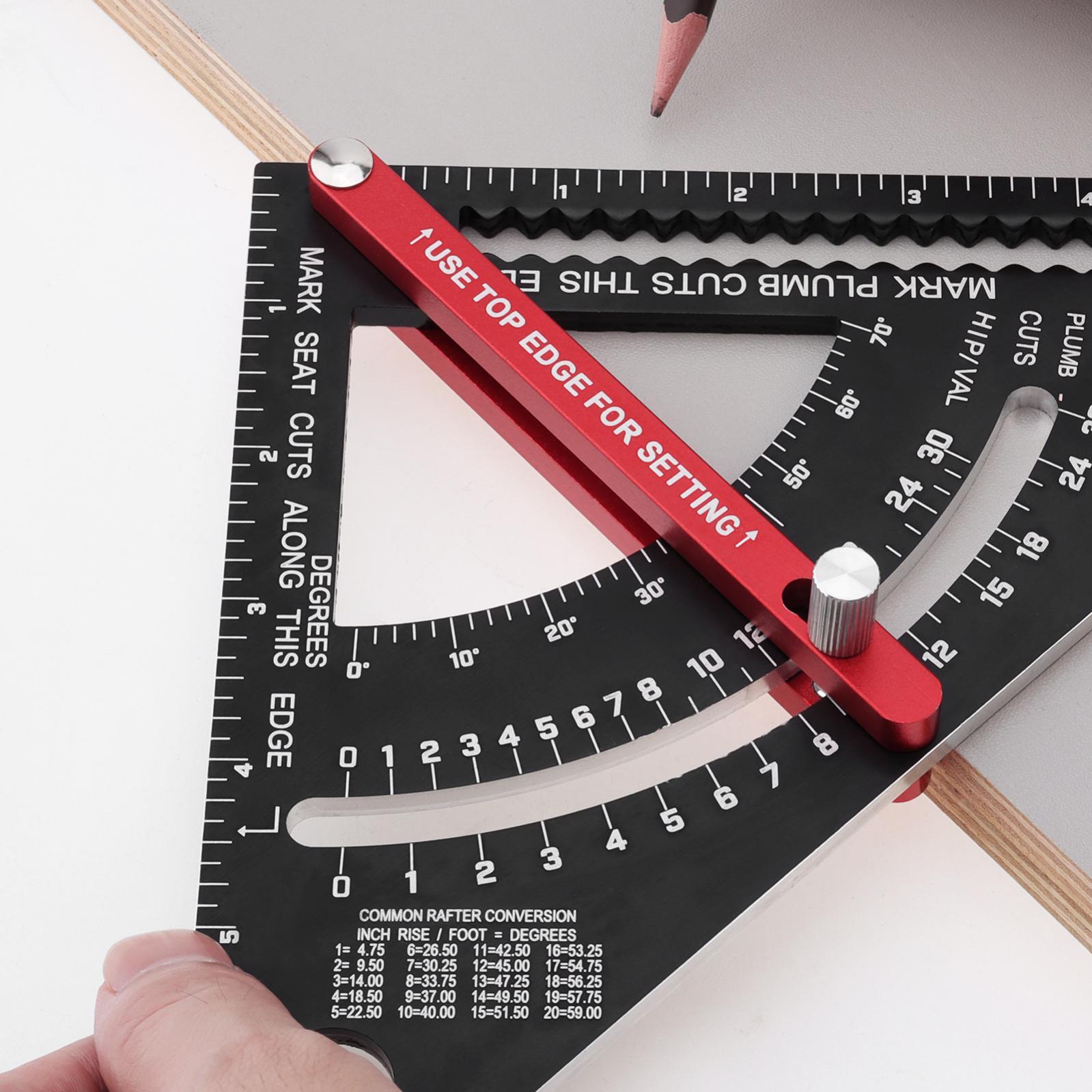 7″ Positioning Adjustable Angle Triangle Ruler Carpenter Square Woodworking Tool