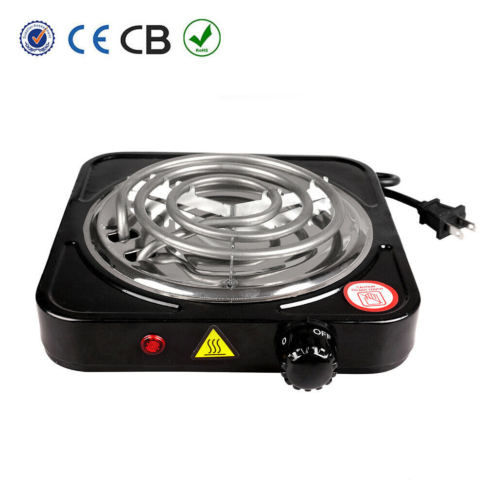 1000W Portable Single Electric Burner Hot Plate Camping Stove Stainless 110V