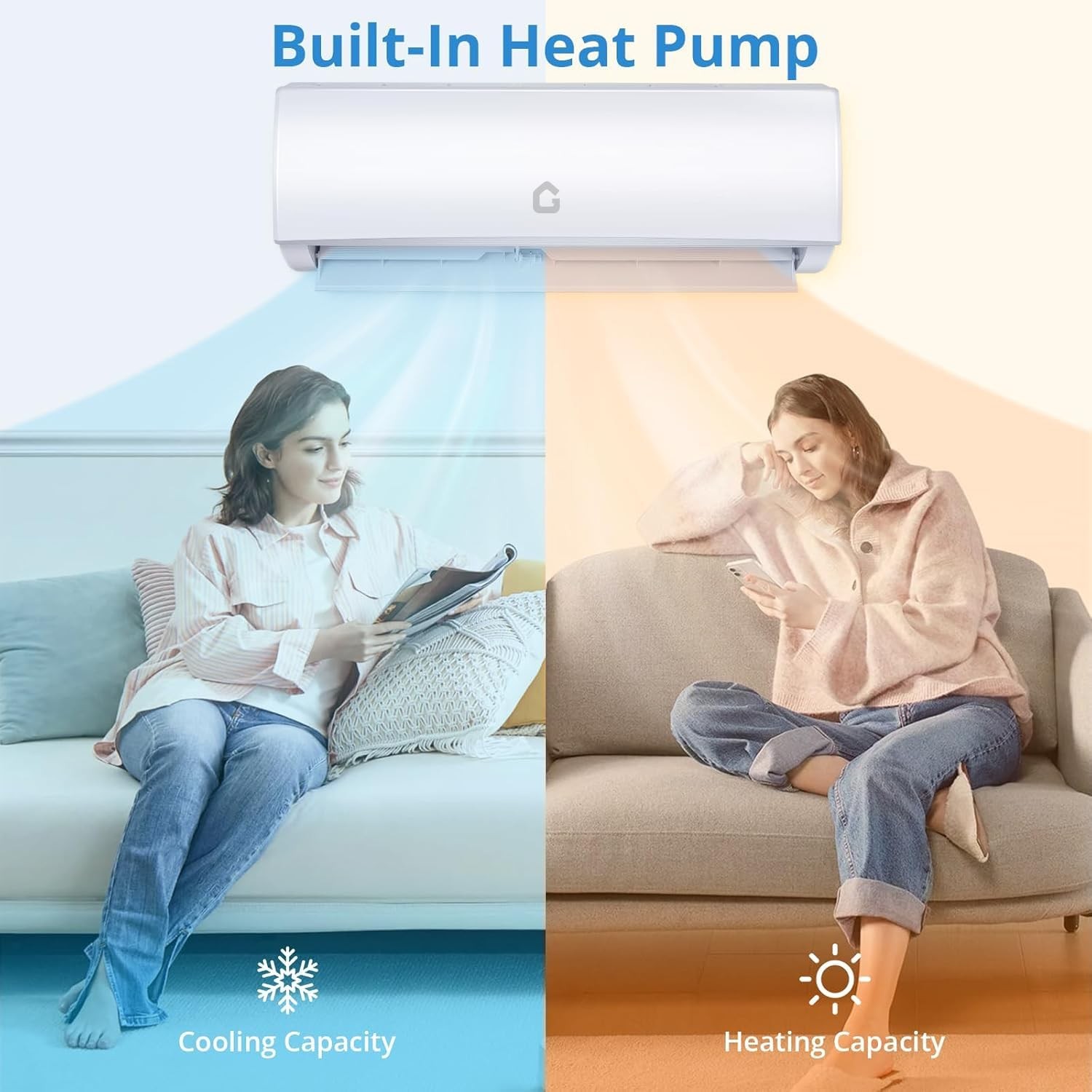 12000BTU Mini Split AC/Heating System 21 SEER 230V Covers Up to 750 Sq. Ft R454B