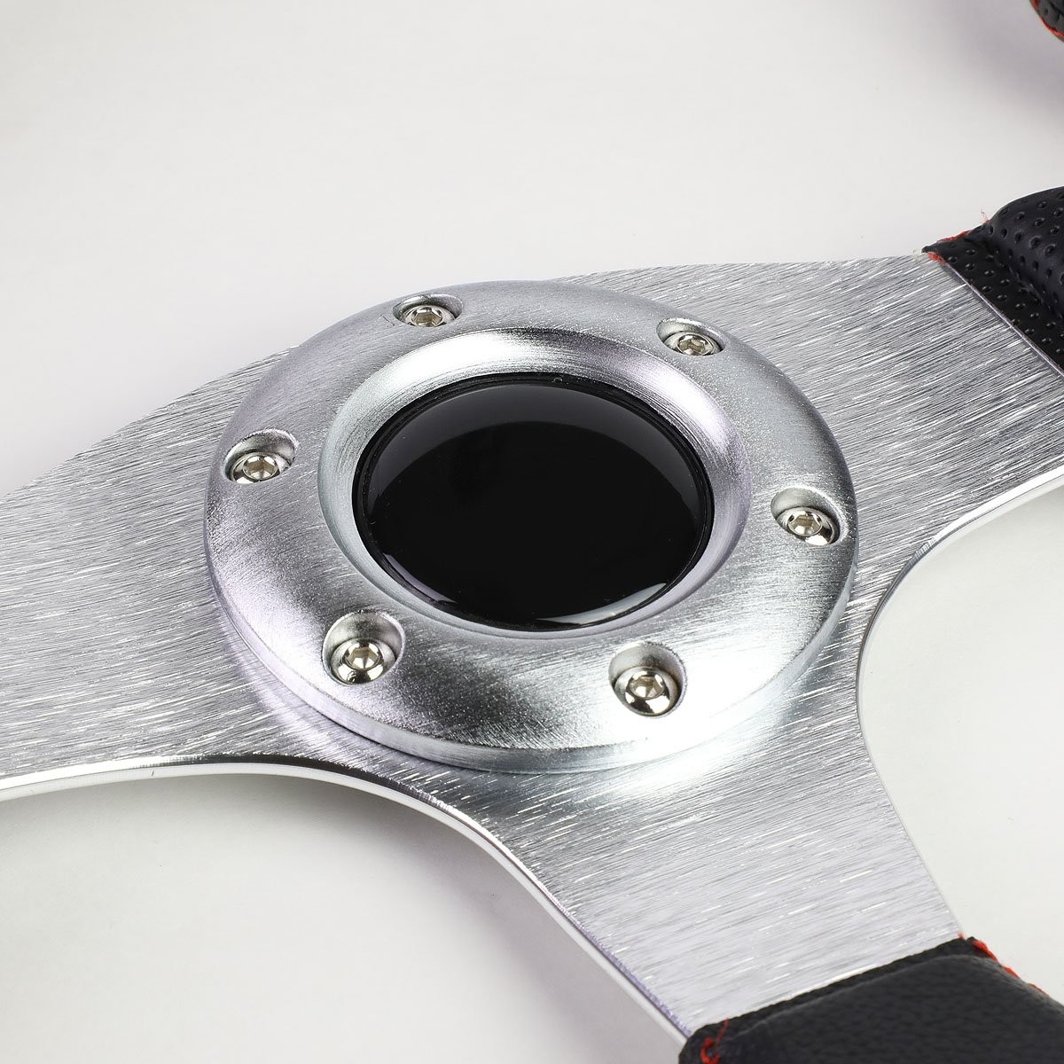 Dna Motoring 320Mm Racing Steering Wheel Horn Button 6-Bolt Aluminum Frame