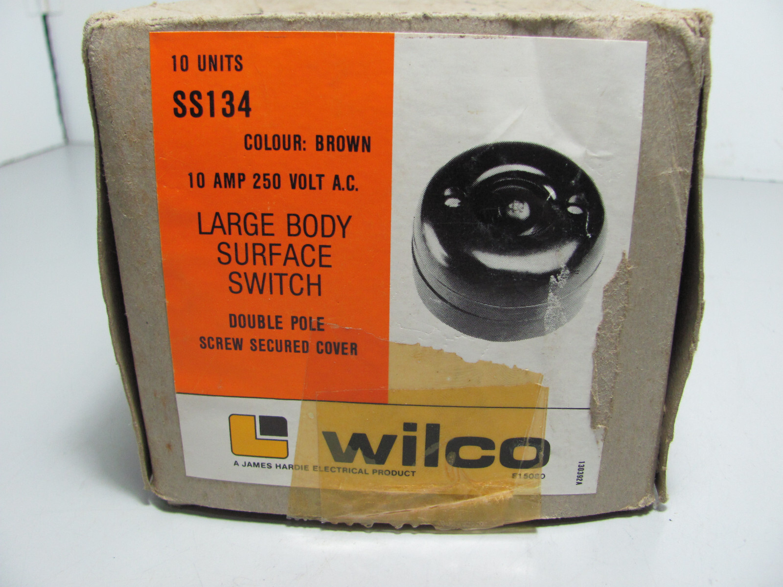 Ring Grip Bakelite Light Switch Double Pole 10 Amp 250 Volts NOS Large Body