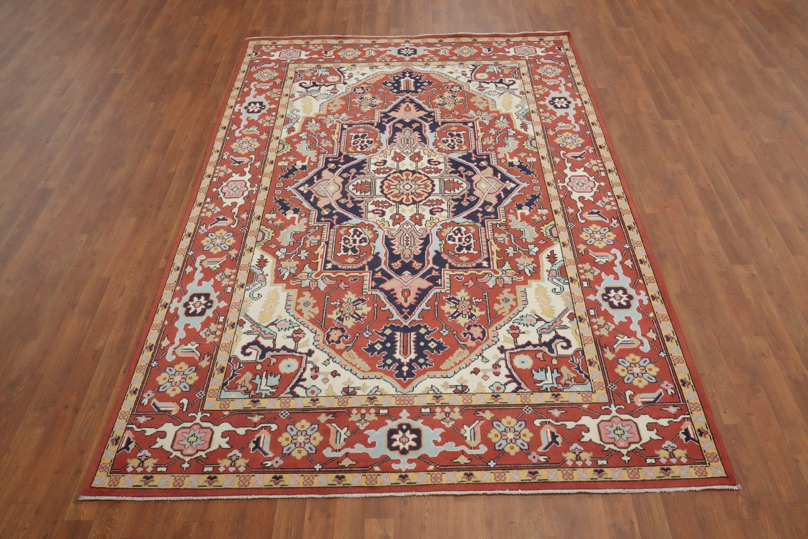 Oriental Area Rug 6×9 Vegetable Dye Geometric Hand-knotted Wool for Any Room