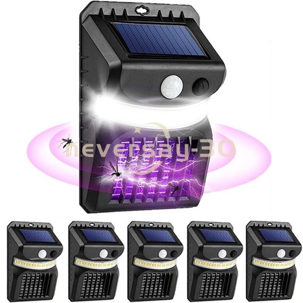 1-5 PACK Solar Powered LED Mosquito Fly Bug Insect Zapper Killer Trap Lamp Light