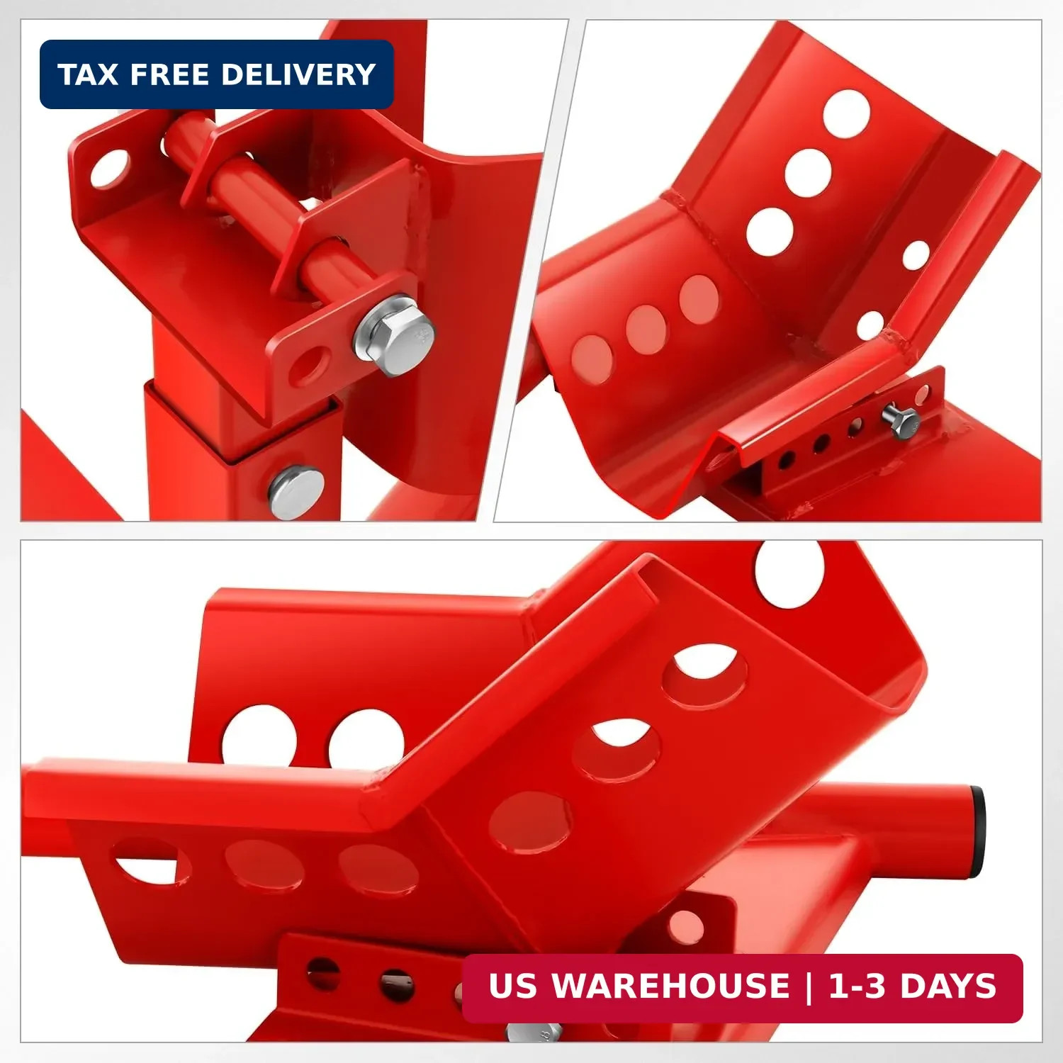 DNA Motoring Motorcycle Wheel Chock, Adjustable Wheel Stand for 15″-22″ Wheels,