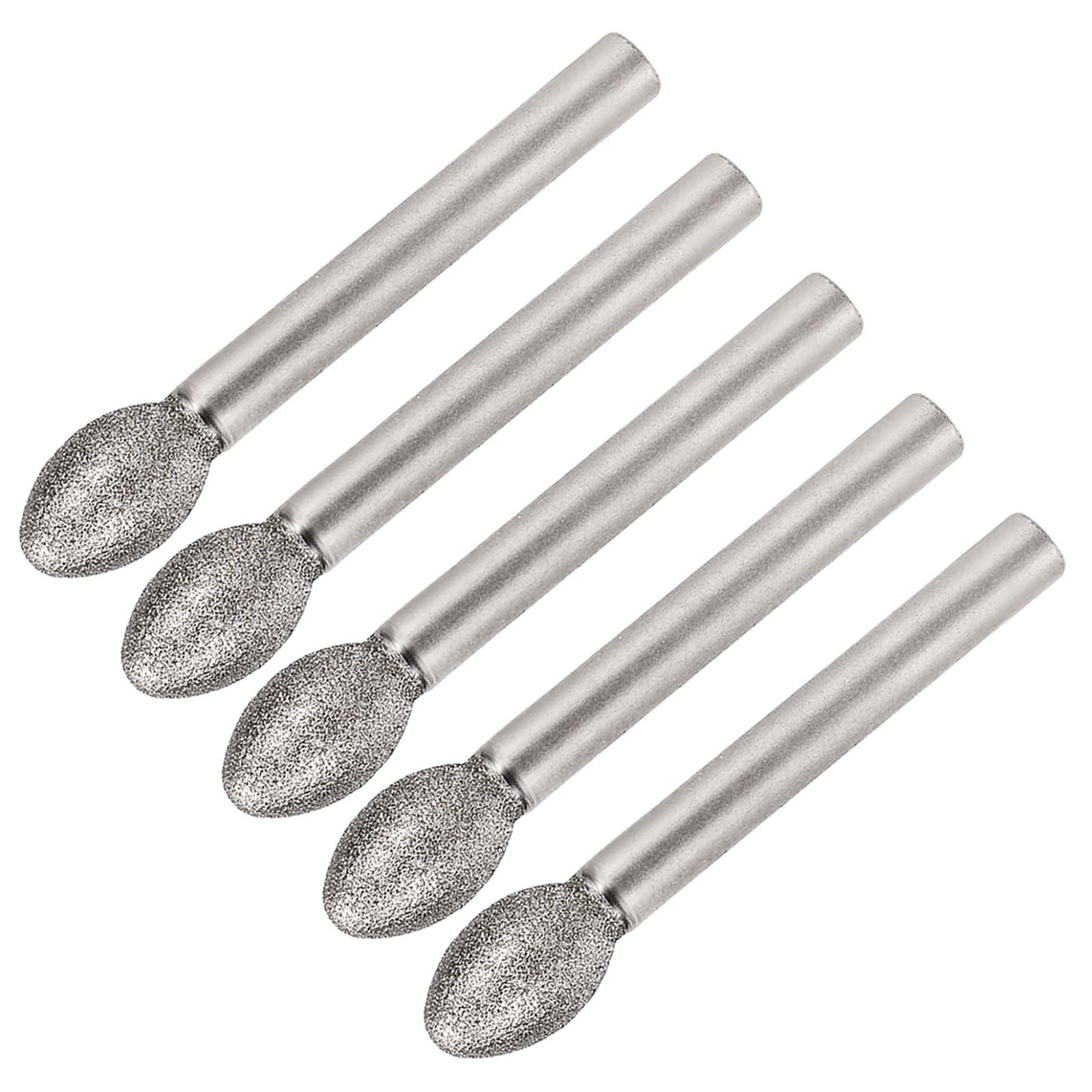Diamond Burrs for Rotary Tool 1/4-Inch Shank 10mm Torch-shaped 120 Grit 5 Pcs