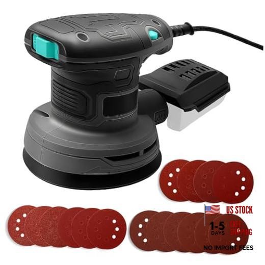 5-Inch Random Orbital Sander, 3Amp Electric Palm Sander with 6-Speed Control,