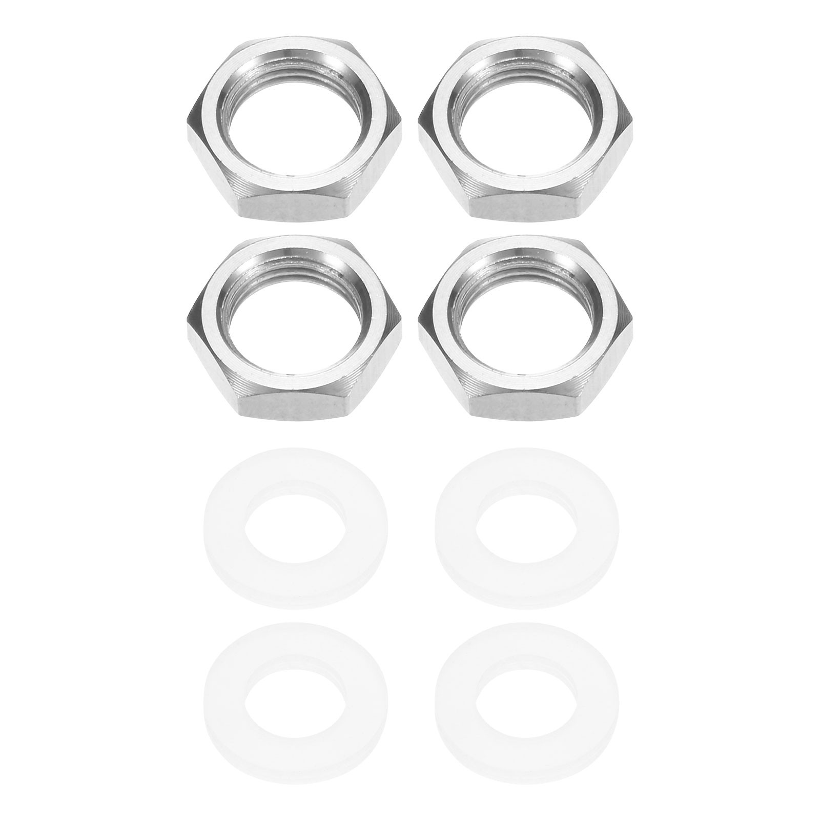 4 Pcs 304 Stainless Steel G 1/8″ Thin Pipe Fitting Hex Locknuts with Washer