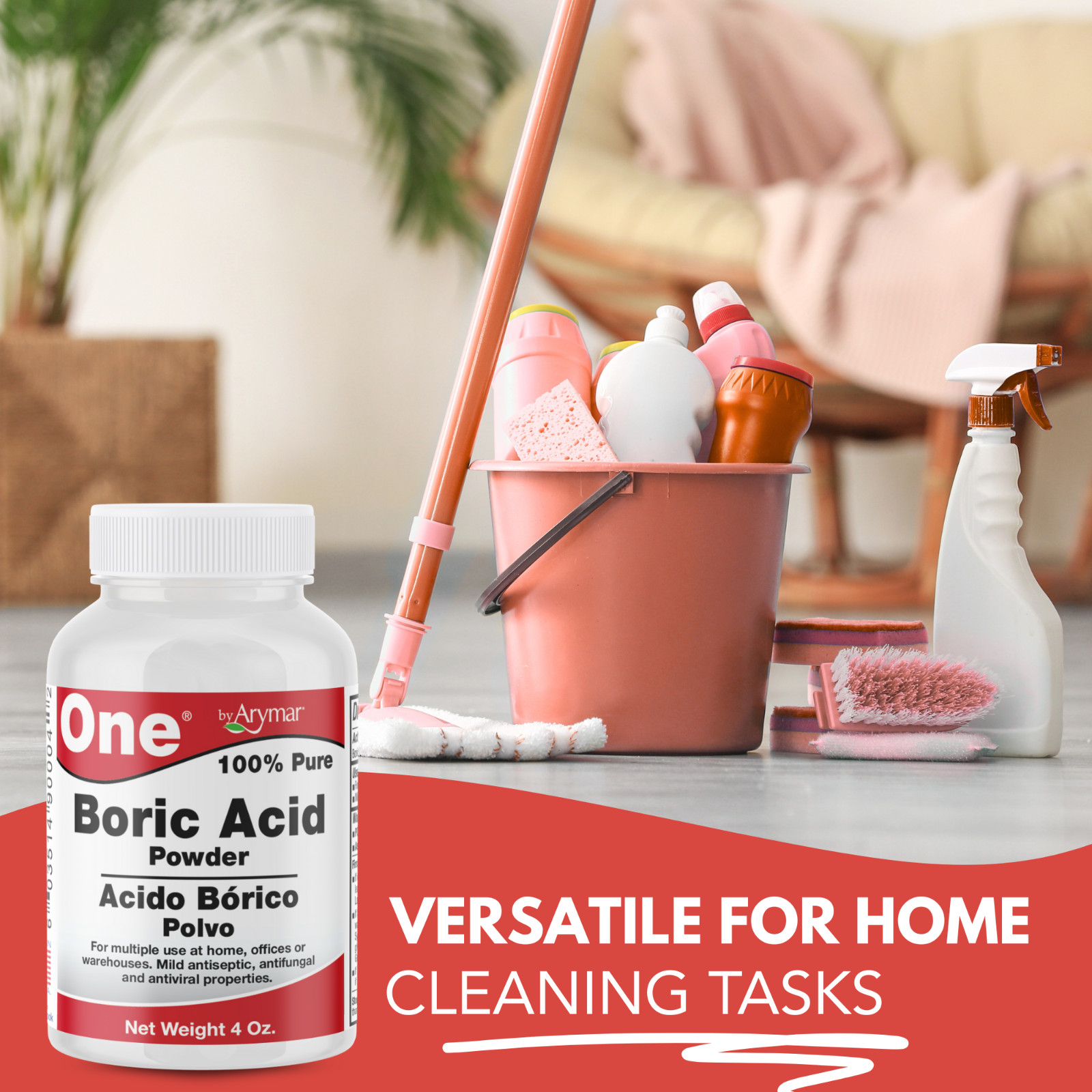 Arymar Multi-Use Boric Powder – Eco-Friendly Cleaning Solution, 4oz