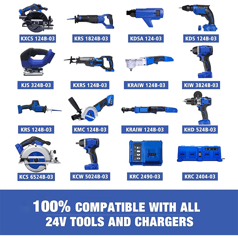 4.0ah For Kobalt 24V Battery Pack KB624-03 KB524-03 KB424-03 KRS 1824B-03 US