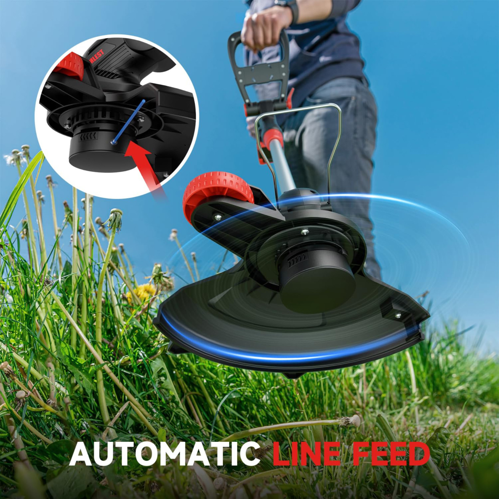 Cordless String Trimmer Set with Auto Feed Edger and Weed Trimmer – All Included