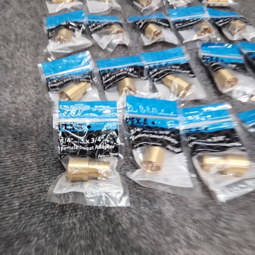 25 Lot Apollo Valves EPXFS3434 PEX-A Barb Adapter Brass 1.83 Inch X 3/4 Inch