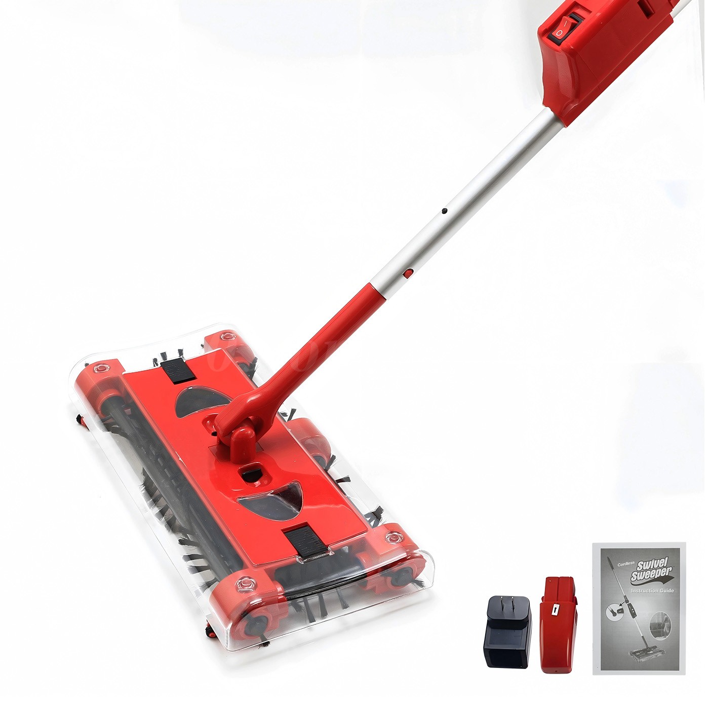 Swivel Sweeper Cordless Vacuum Lightweight 4000 RPM 360 Swivel Rechargeable Quad