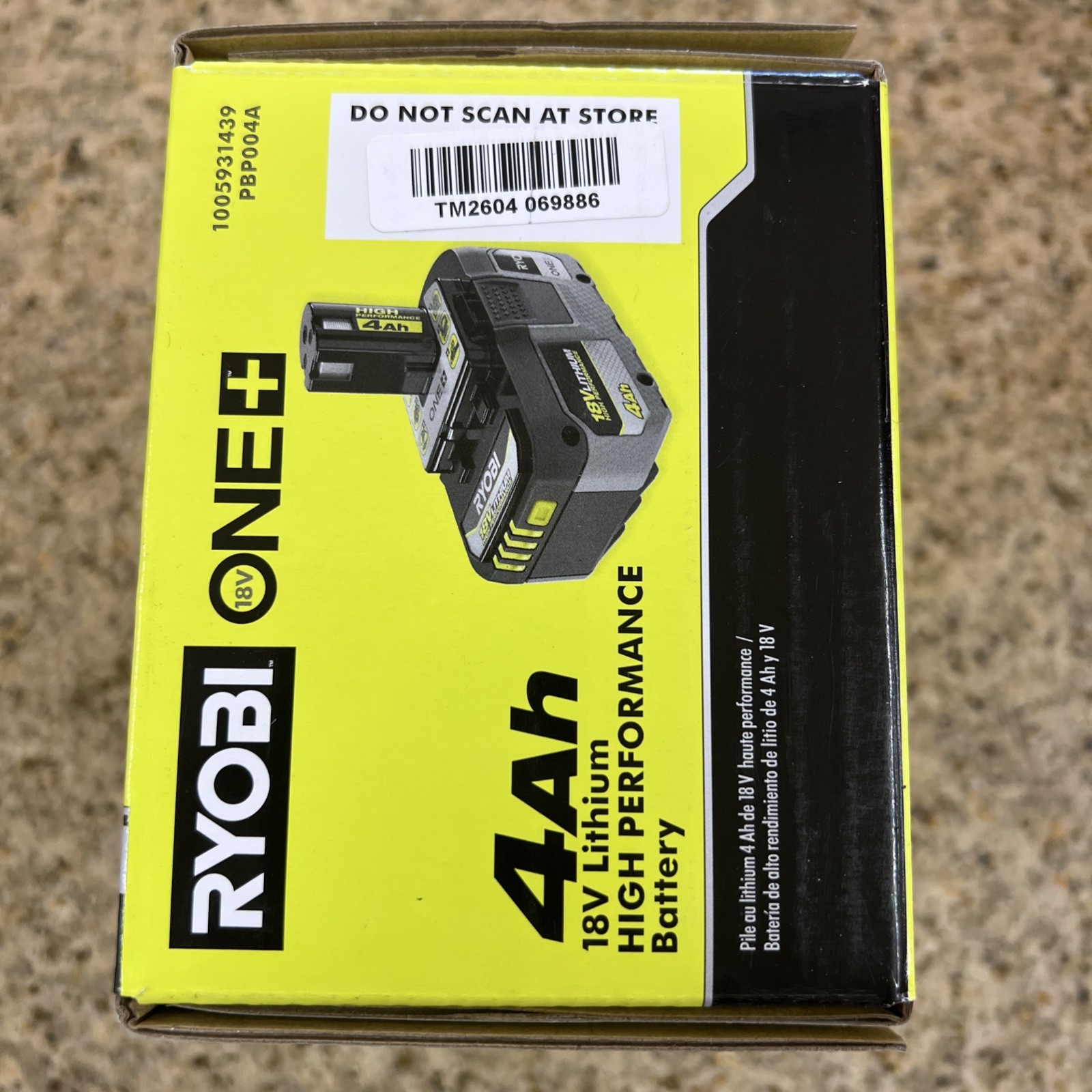 RYOBI ONE+ 18V 4Ah Lithium-Ion High Performance Battery Pack PBP004A NEW SEALED