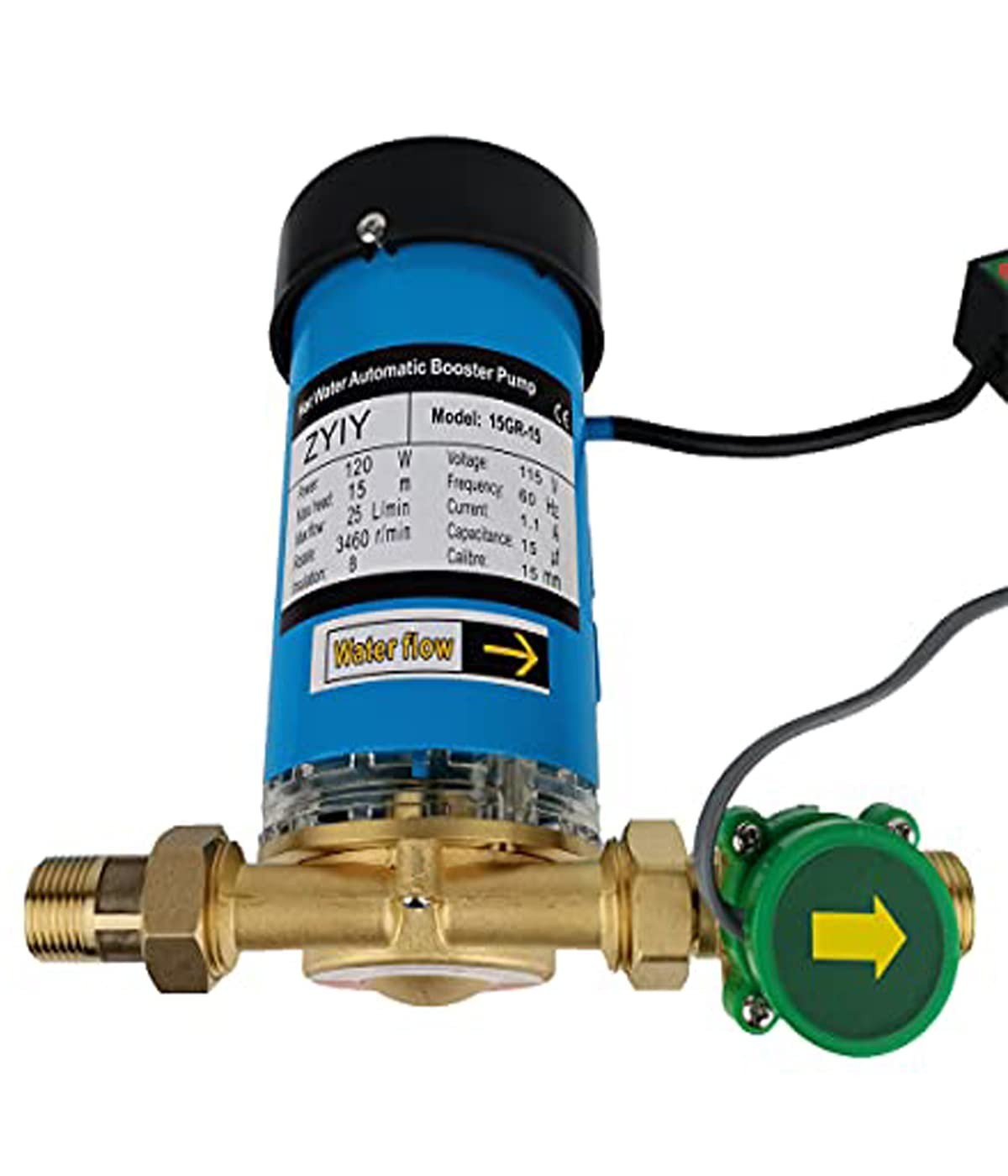 ZYIY 120W Water Pressure Booster Pump for Home 115V 25L/min Demestic