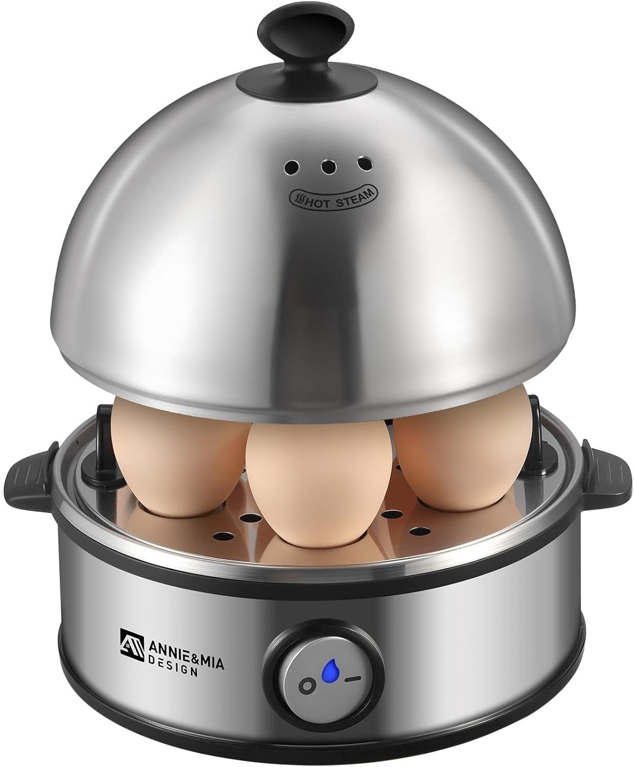 Electric Egg Cooker, All Stainless Steel 7 Egg Capacity Egg Boiler 360W BPA-free