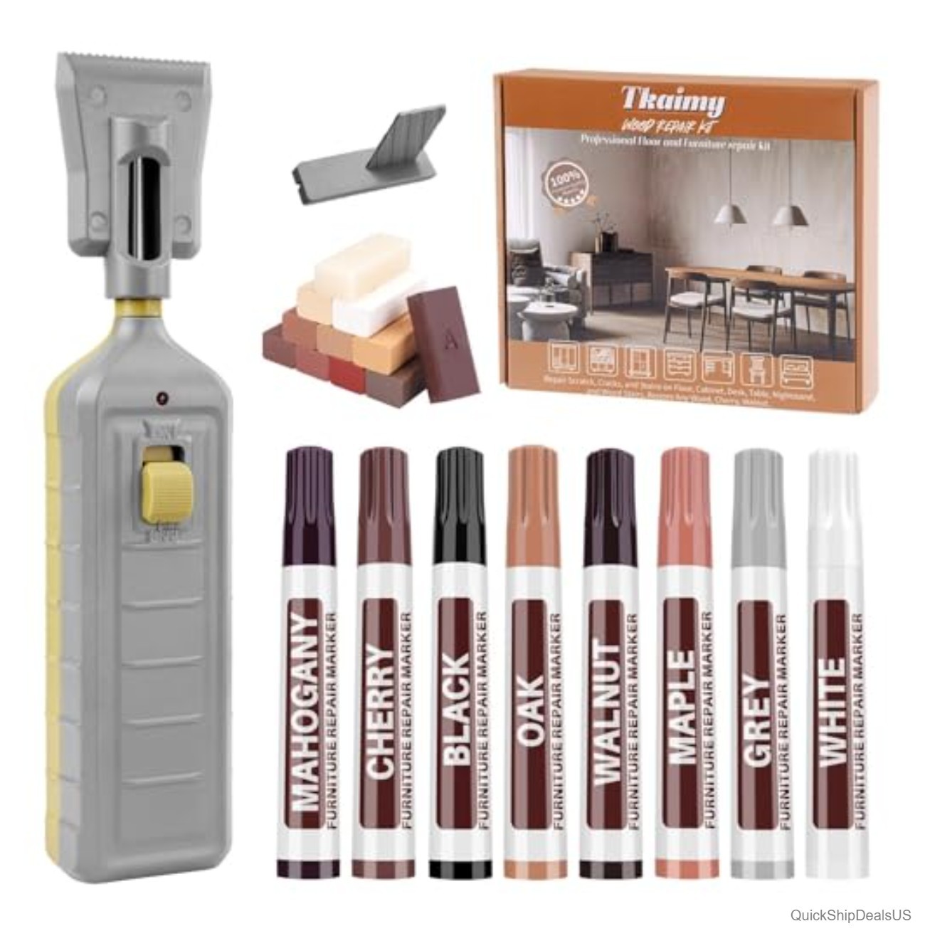 Laminate Floor Repair Kit 11 Colors Heat Pen Wax 8 Touch Up Markers Wood